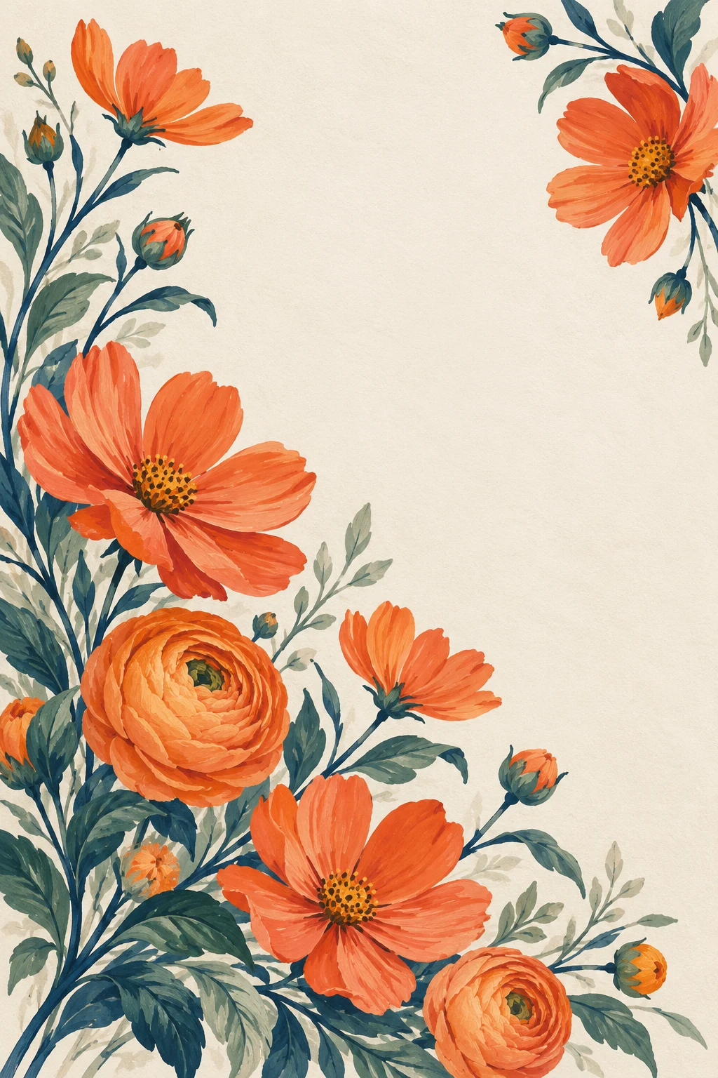 Template undangan Floral Coral