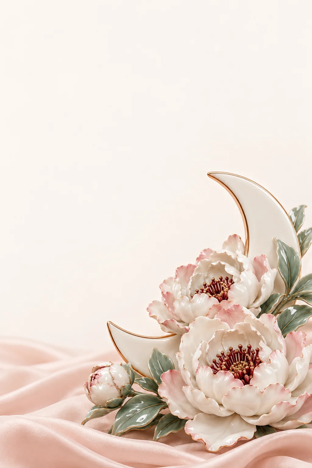 Template undangan Konghucu Peony