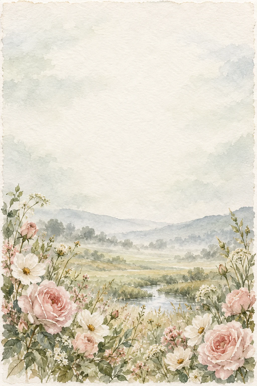 Template undangan Watercolor Morning